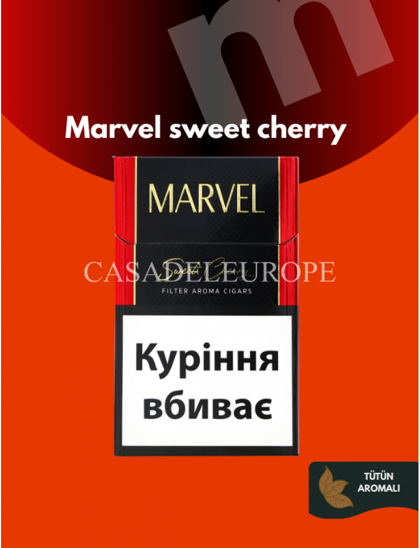 Marvel Black Red Super Slim – Kiraz Aromalı Mentollü Sigara (20’li)