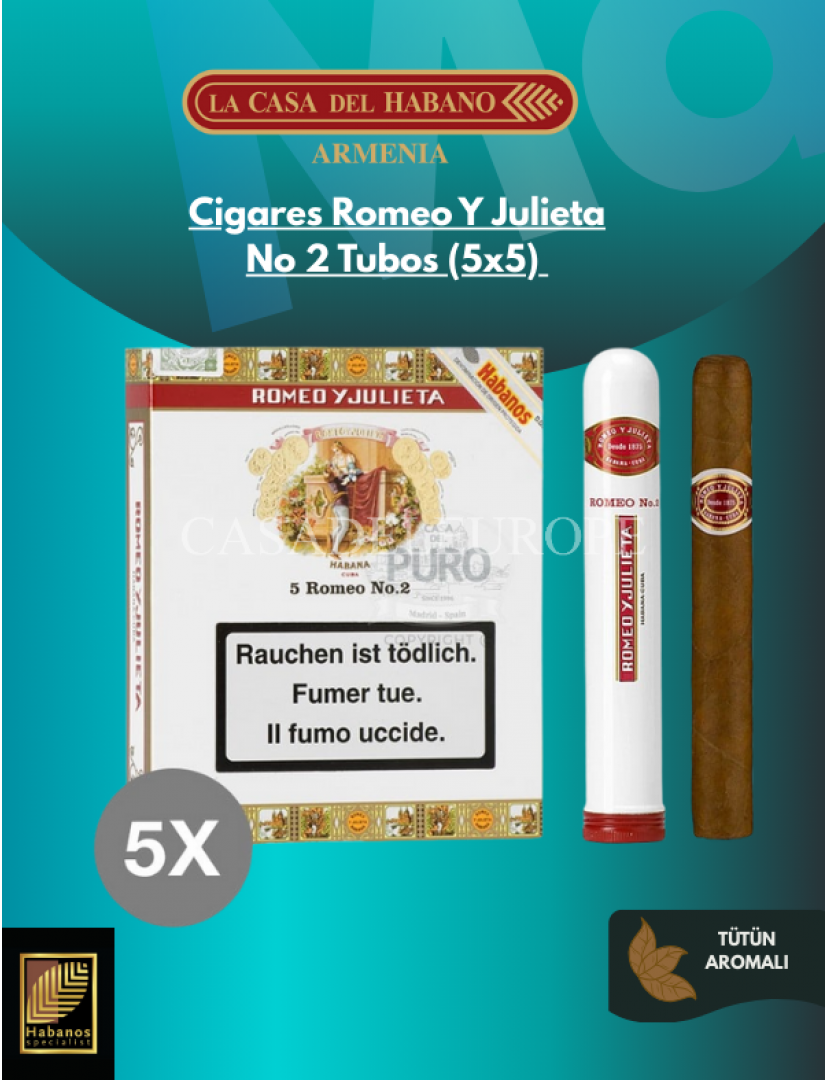 Cigares Romeo Y Julieta No 2 Tubos (5x5)